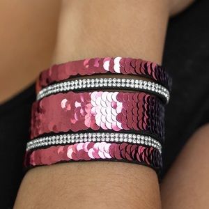 MERMAID Service Pink To Blue Urban Sequin Snap Bracelet